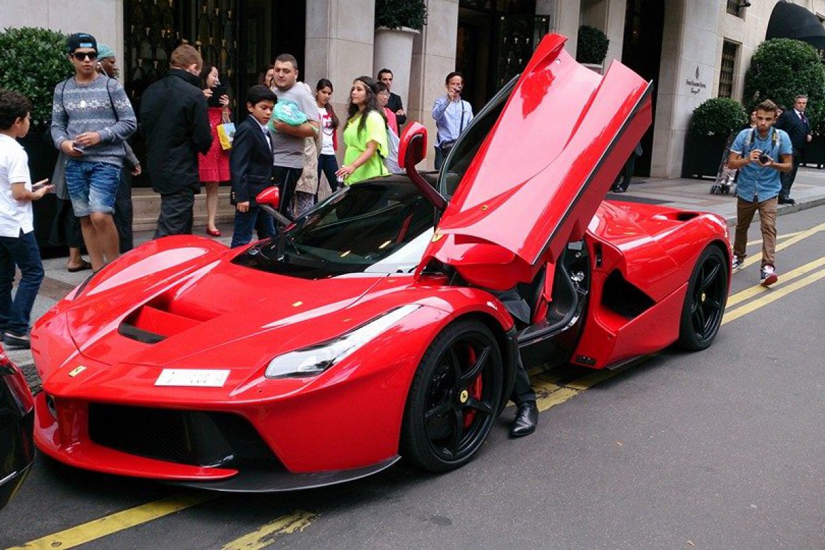 Red Ferrari LaFerrari from Saudi Arabia in Paris.