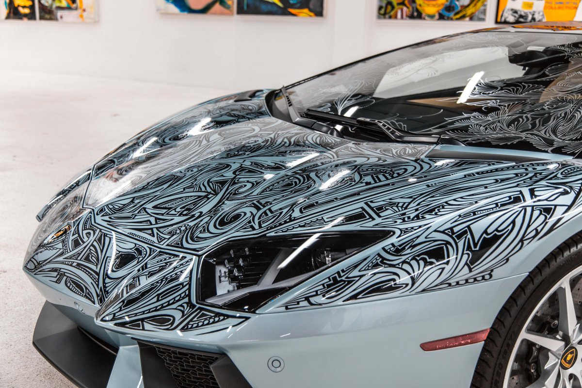 Lamborghini Aventador Painted by Jona Cerwinske for Art Basel. 