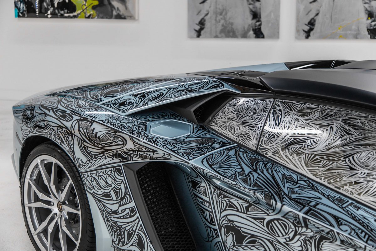 Lamborghini Aventador Painted by Jona Cerwinske for Art Basel. 