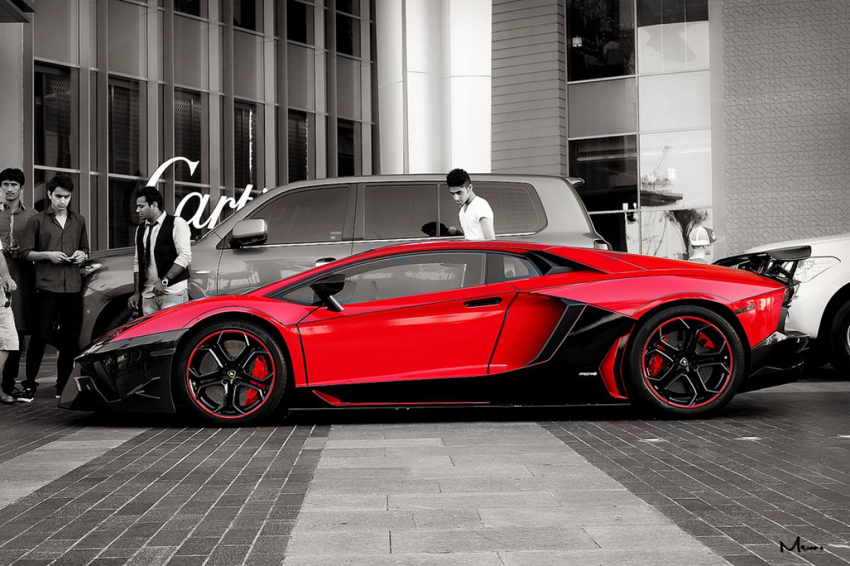 Red Lamborghini Aventador LP900 Molto Veloce in Dubai.