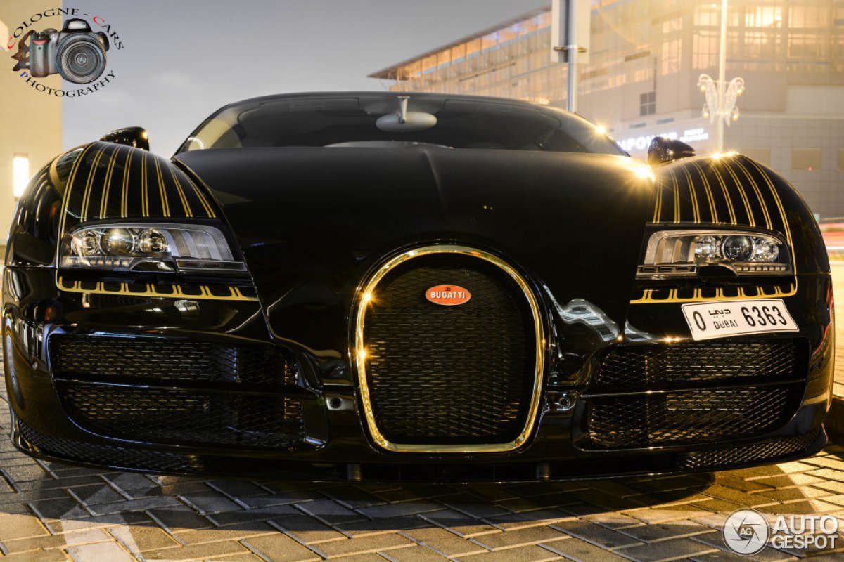 Bugatti Veyron Vitesse Black Bess in Dubai.