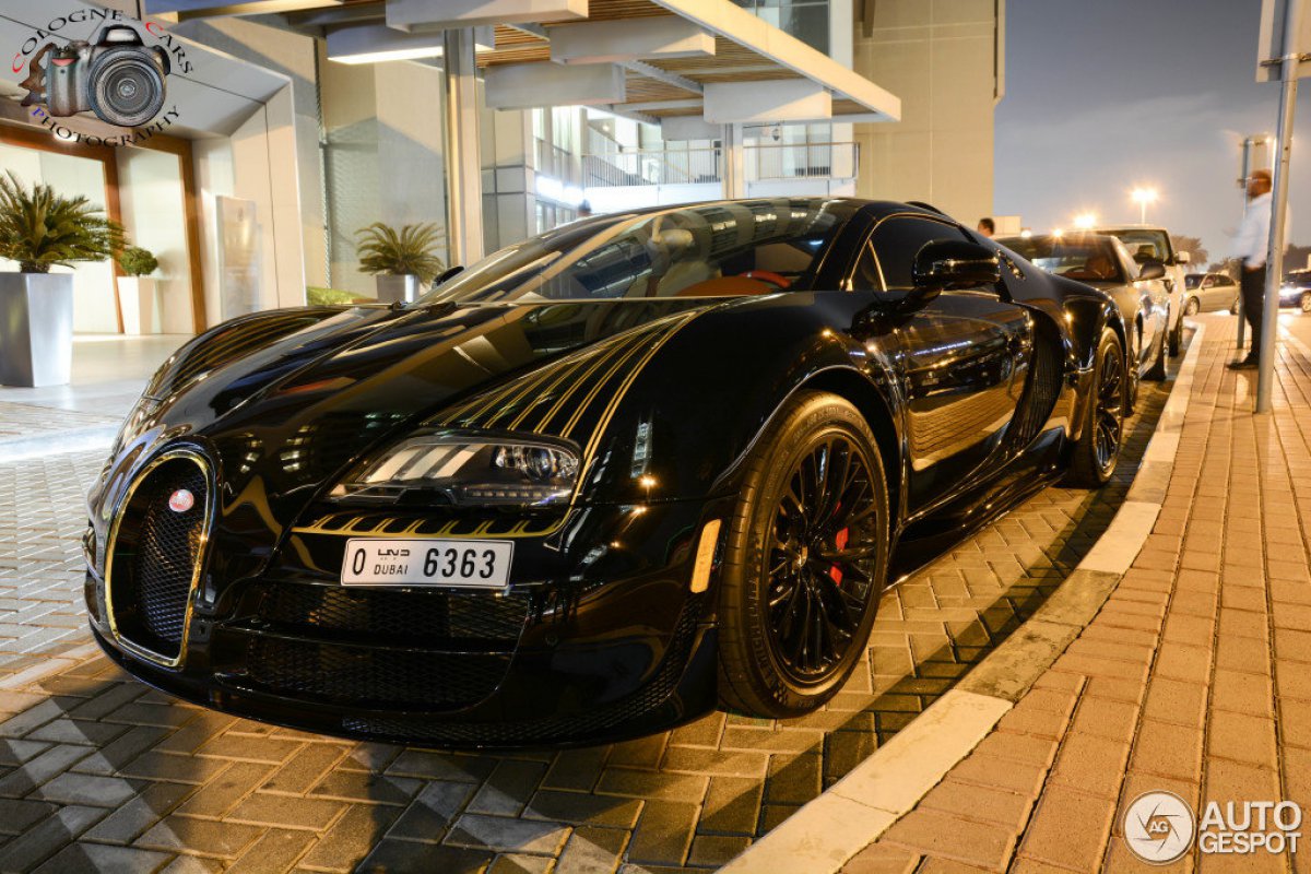 Bugatti Veyron Vitesse Black Bess in Dubai.