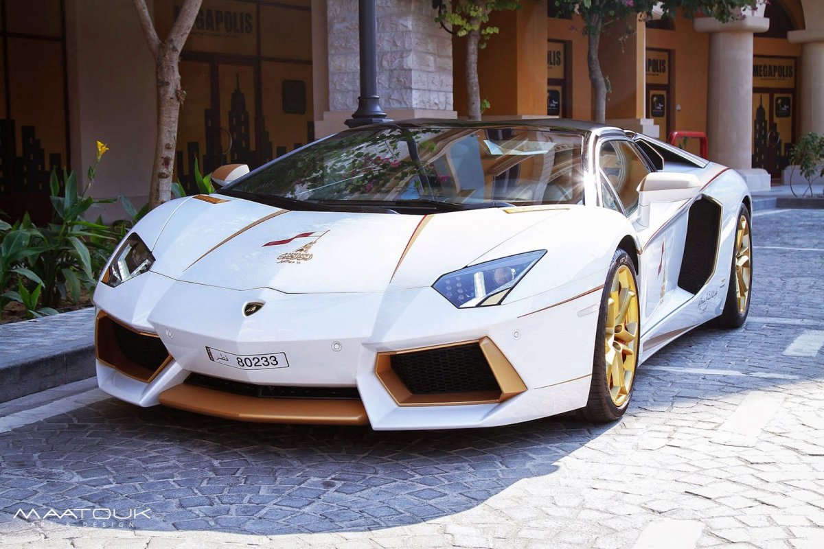 Unique Lamborghini Aventador With Real Gold