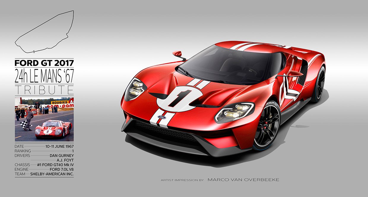 2017 Ford GT | ’66-’69 24h Le Mans livery tribute by Marco van Overbeeke