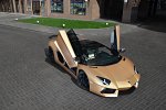 Matte Gold Lamborghini Aventador by Oakley Design.