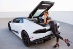 Model Poses With Lamborghini Huracan